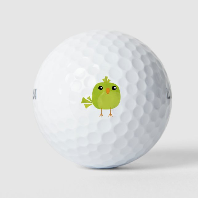 Pelotas De Golf Pájaro Verde Cartoon (Anverso)