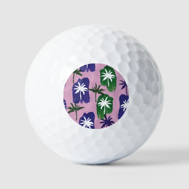 Pelotas De Golf Palm pintada, verde azul marino. (Anverso)