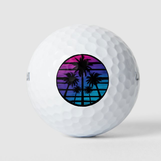 Pelotas De Golf Palm Tree Hawaiian Beach Summer Vacation (Anverso)