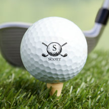 Palo de Golf Clásico con Nombre Monograma Negro Bl