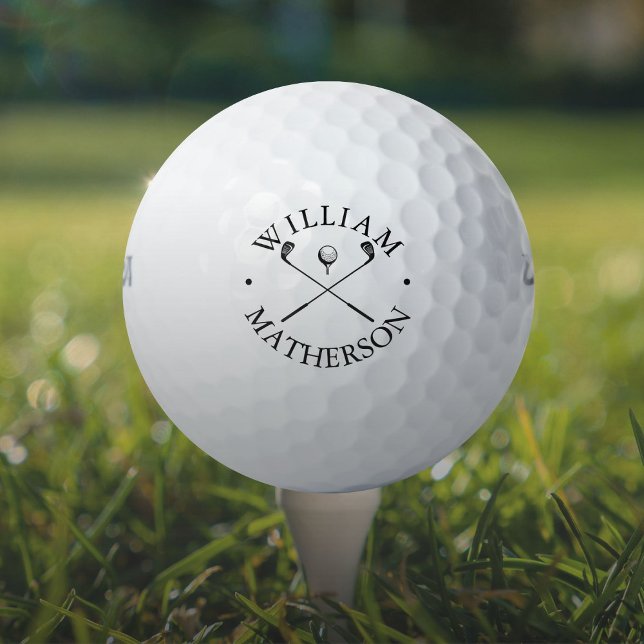 Pelotas De Golf Palos de Golf Clásicos con Nombre Personalizado (Personalized Name Classic Golf Clubs Golf Balls)