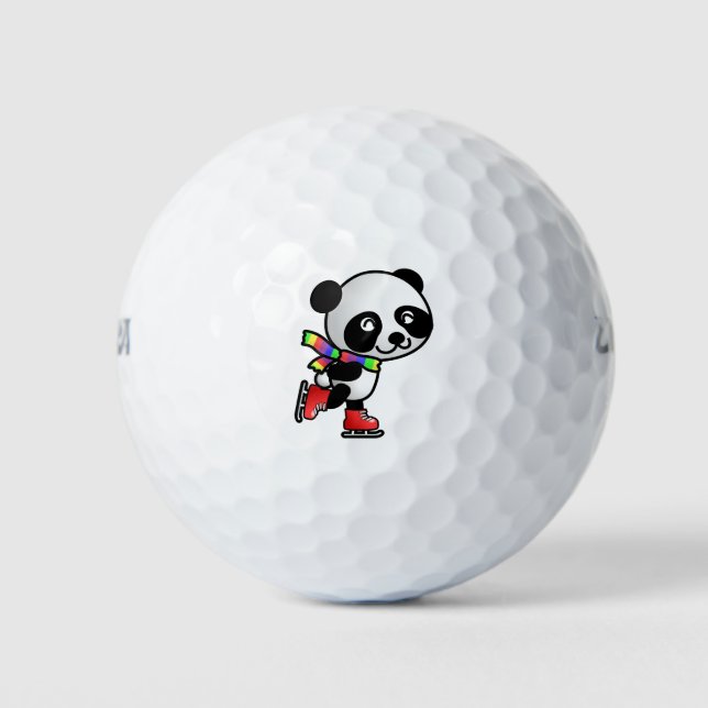 Pelotas De Golf Panda de patinaje (Anverso)