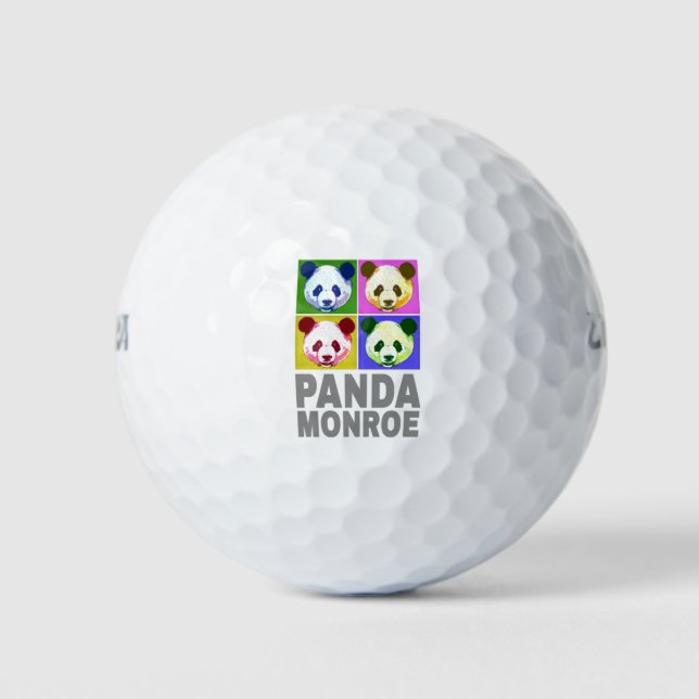 Pelotas De Golf Panda Monroe Bear retrato de arte pop (Anverso)