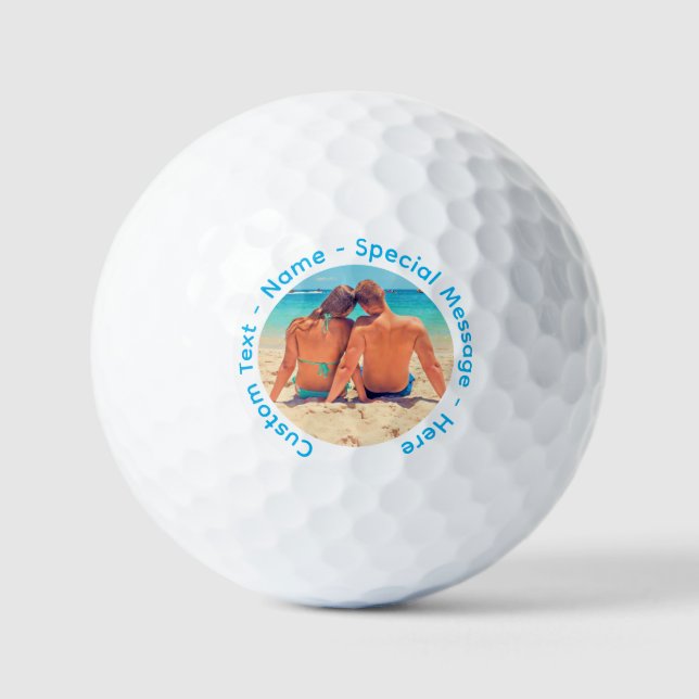 Pelotas De Golf Paneles de golf fotográficos y texto Personalizado (Anverso)