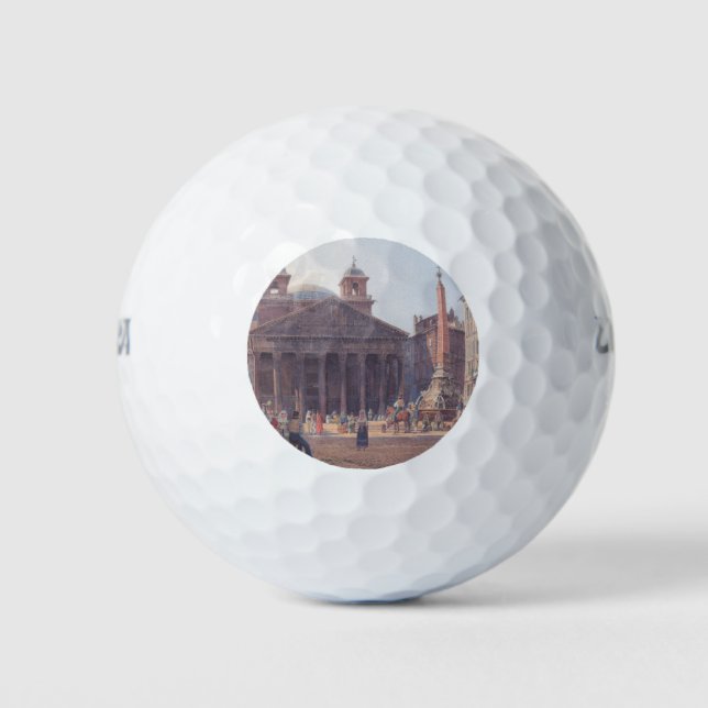 Pelotas De Golf Panteón y Piazza della Rotonda en Roma, Italia (Anverso)