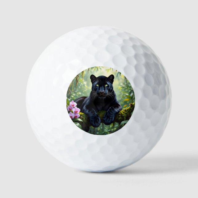 Pelotas De Golf Pantera negra en la selva (Anverso)