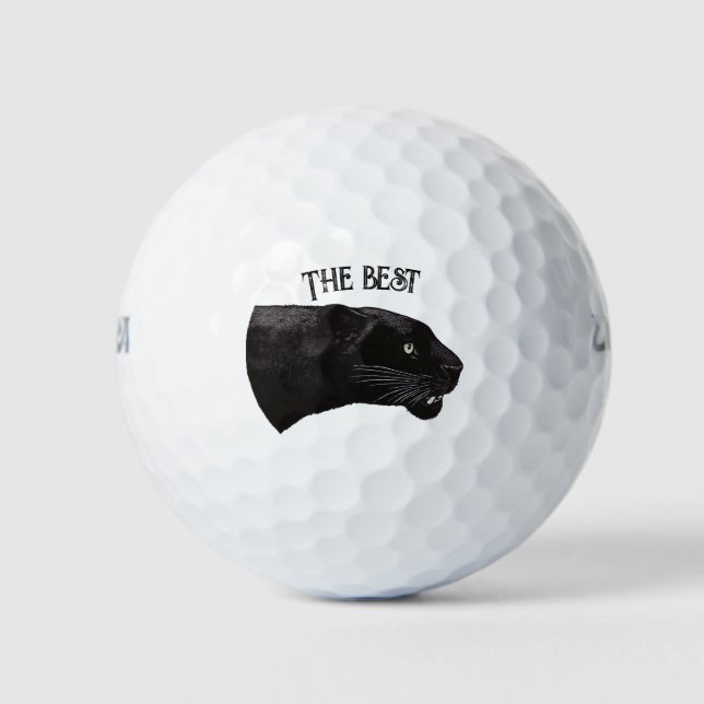 Pelotas De Golf Pantera negra por Toshi Yoshida Wood Wall Art (Anverso)