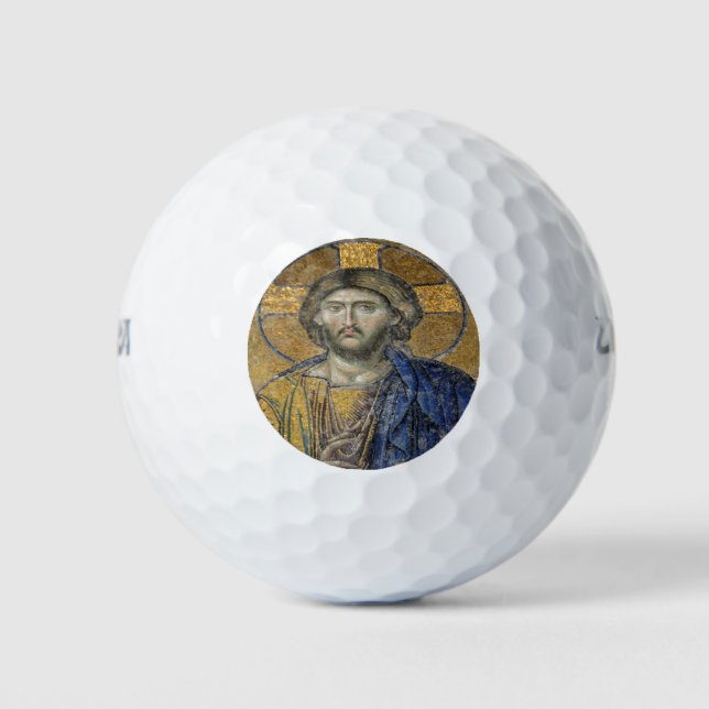 Pelotas De Golf Pantocrador de Cristo Mosaico Icónico Religioso Ro (Anverso)