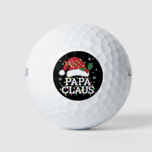 Pelotas De Golf Papa Claus Luces de Navidad Pijama Familia Combina