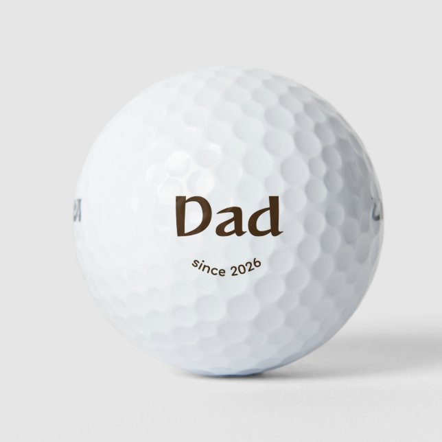 Pelotas De Golf Papá desde Año Fácil Marrón Feliz (Anverso)