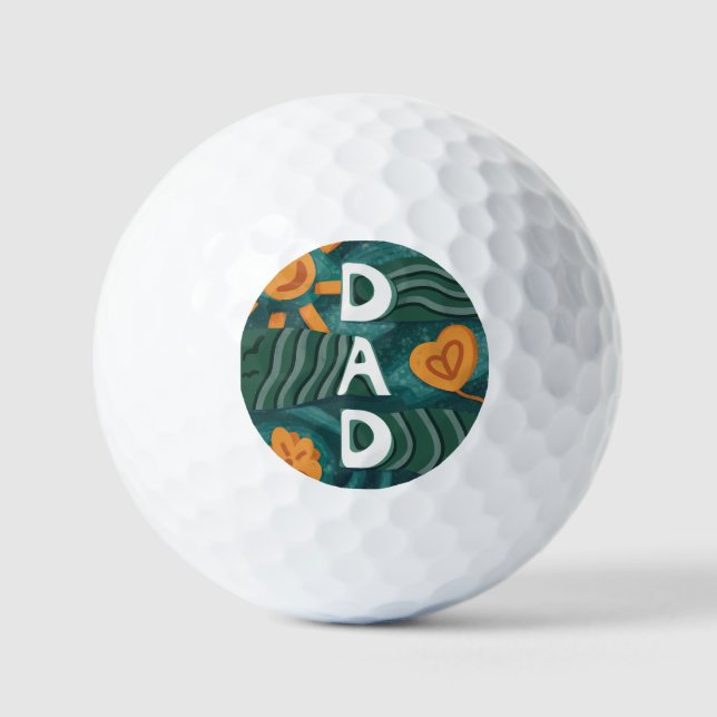 Pelotas De Golf Papá - Día Nacional de Apreciación de Papá Verde (Anverso)