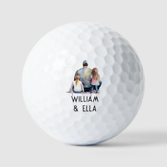 Pelotas De Golf Papá e hijas personalizados (9) (Anverso)