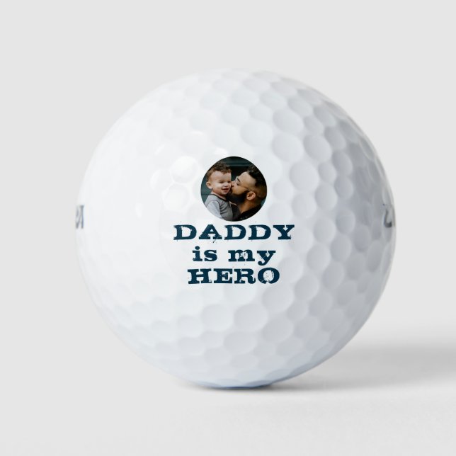 Pelotas De Golf Papá es mi padre héroe. (Anverso)