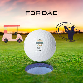 Pelotas De Golf Papá estableció el divertido retro