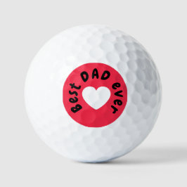 Pelotas De Golf Papá más adorable del mundo Corazón rojo y blanco