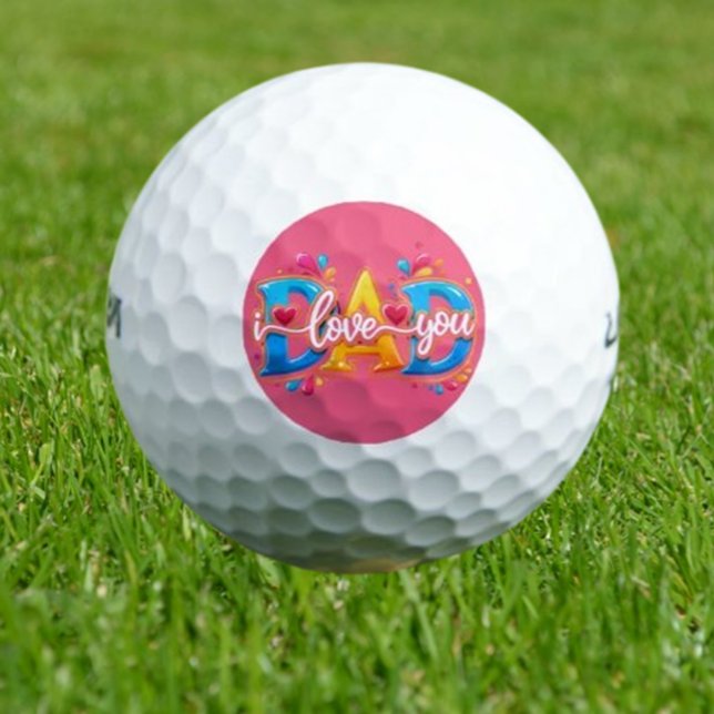 Pelotas De Golf papá te amo rosa (Father’s Day gift that reminds him of the family legacy he’s built. )
