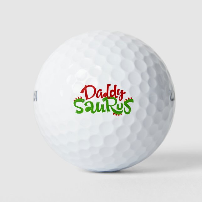 Pelotas De Golf Papi Saurus Dinosaur Lettering (Anverso)