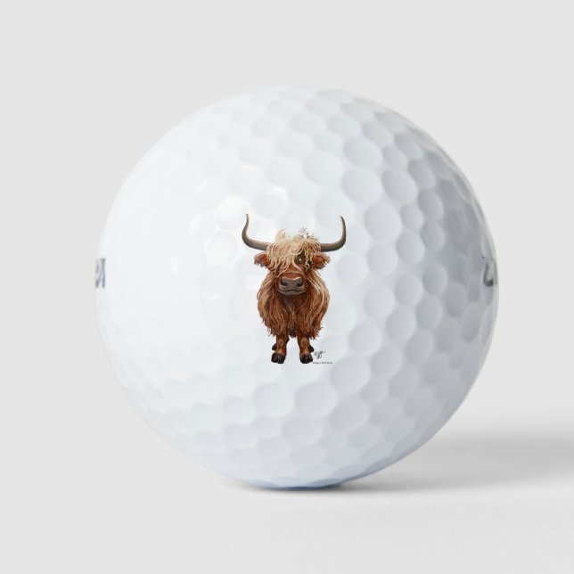 Pelotas De Golf Paquete de arte de las vacas Highland de Guay con  (Anverso)