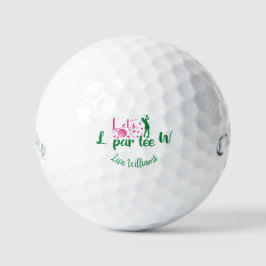 Pelotas De Golf Par Tee Monograma llamado Graciosa Simple Girly