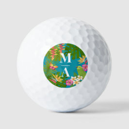 Pelotas De Golf Paraíso Tropical Monograma Verde