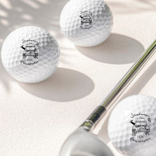 Pelotas De Golf Pareja Casada Dibujada a Mano con Caprichosos Gara