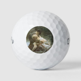 Pelotas De Golf Pareja joven enamorada (Besándose en un bote) (Rom