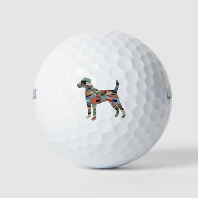 Pelotas De Golf Parson Russell Terrier Dog Raza Geo Plaid (Anverso)