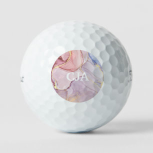 PELOTAS DE GOLF PASTEL MARBLE GOLD PERSONALIZADO GOLF BALS