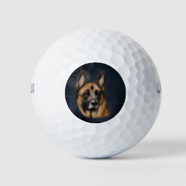 PELOTAS DE GOLF PASTOR ALEMÁN (Anverso)