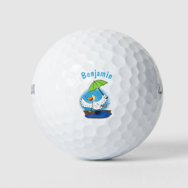 Pelotas De Golf Pato gracioso con personalizado bailarín de paragu (Anverso)