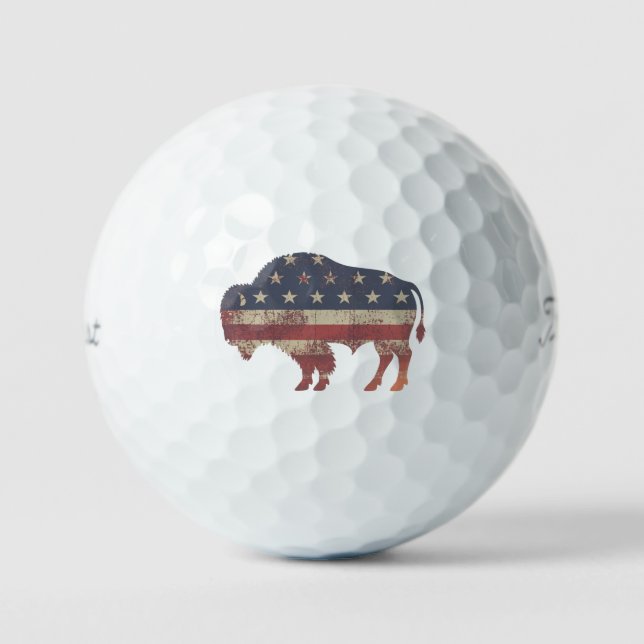Pelotas De Golf Patriotic Bison Golf Balls (Anverso)