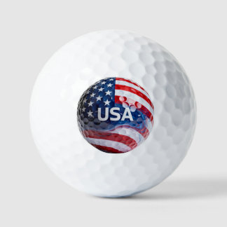 Pelotas De Golf Patriotic USA Flag Golf Ball Macro | American Flag
