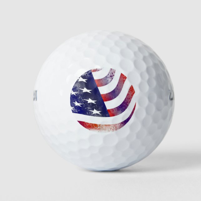 Pelotas De Golf Patriótico de la Bandera Americana de los Estados  (Anverso)