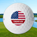 Pelotas De Golf Patriótico personalizado de la bandera norteameric<br><div class="desc">Bolas de golf de la Bandera Americana de los Estados Unidos en un diseño moderno de rayas y estrellas azules rojas. Muestra tu orgullo americano y agrega un juego divertido a tu fiesta del 4 de julio o dale un regalo especial con estas pelotas de golf de la bandera estadounidense...</div>