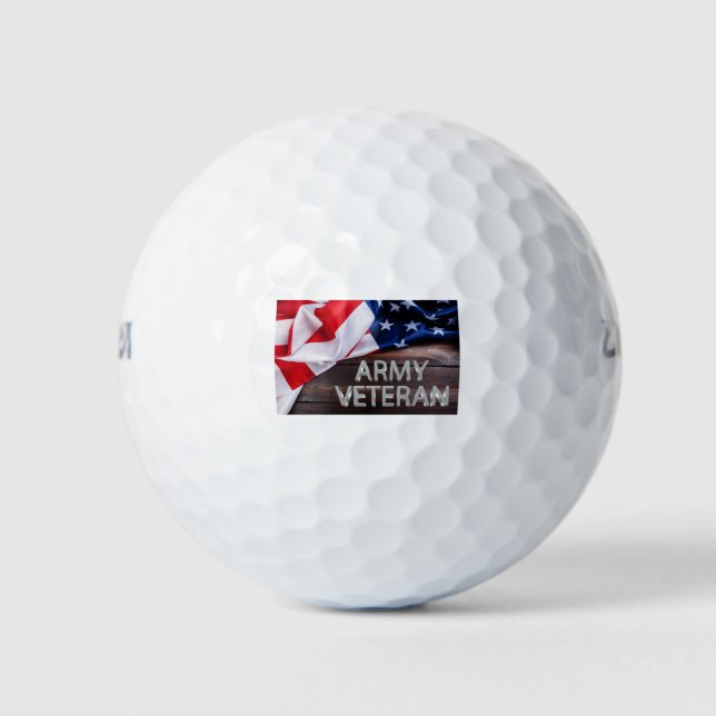 Pelotas De Golf Patriótico "Veterano del Ejército" (Anverso)