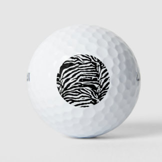 Pelotas De Golf Patrón artístico negro y blanco de camuflaje cebra