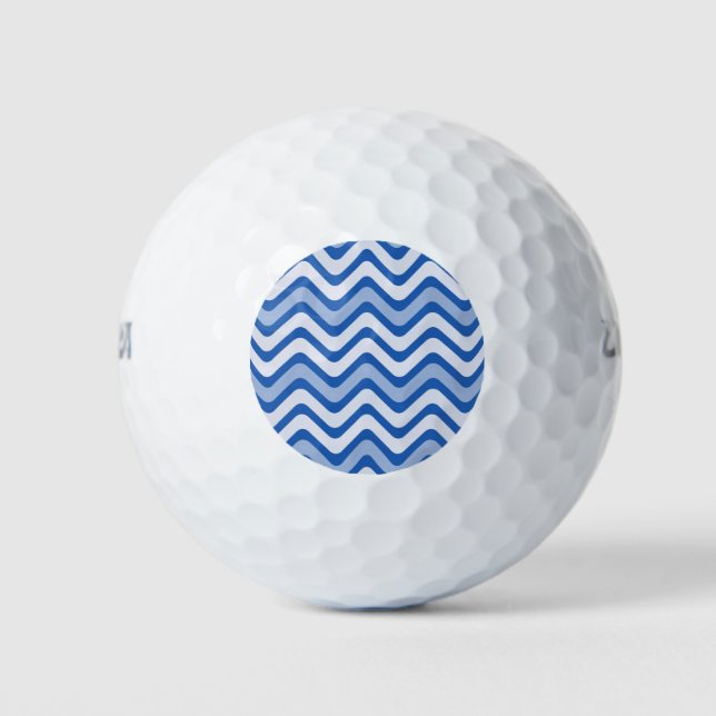 Pelotas De Golf Patrón azul ondulado (Anverso)