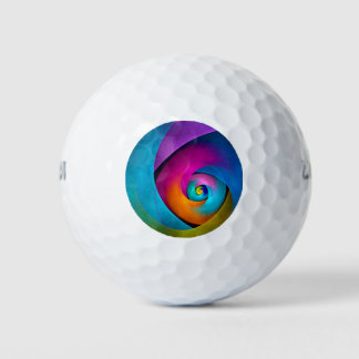 Pelotas De Golf Patrón azul rosado del arte del resumen floral mod