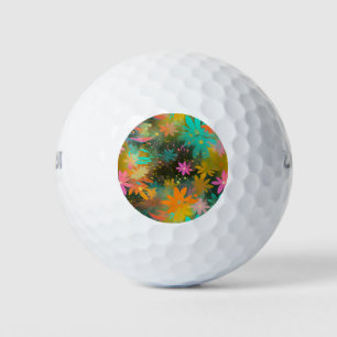 Pelotas De Golf Patrón de Abstracto Floral Cuadrizado