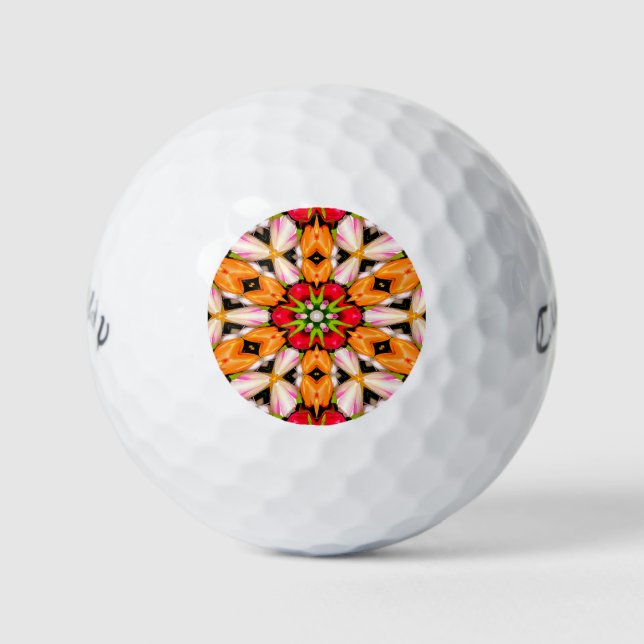 Pelotas De Golf Patrón de buquet de tulipanes (Anverso)