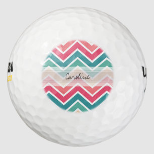 Pelotas De Golf Patrón De Chevron Geométrico De Rojos De Cuchara D