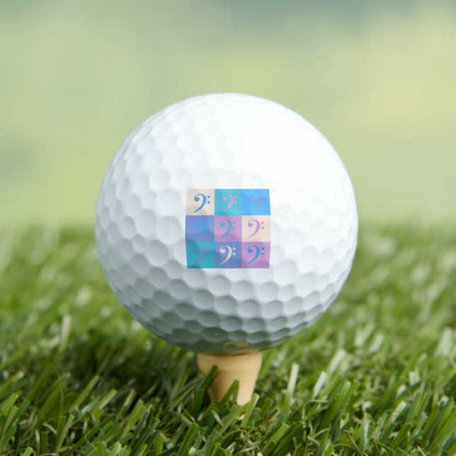 Pelotas De Golf Patrón de Clave de Fa en Pastel (Camiseta in situ)