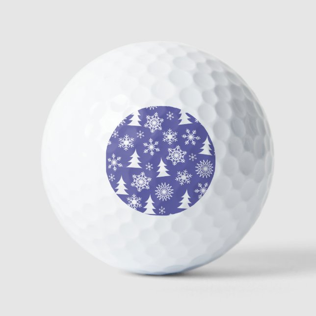 Pelotas De Golf Patrón de copos de nieve y pinos (Anverso)