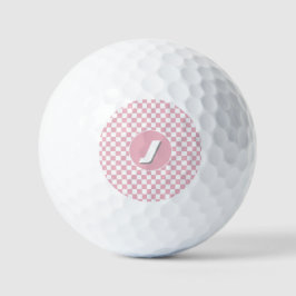 Pelotas De Golf Patrón de cuadros rosados