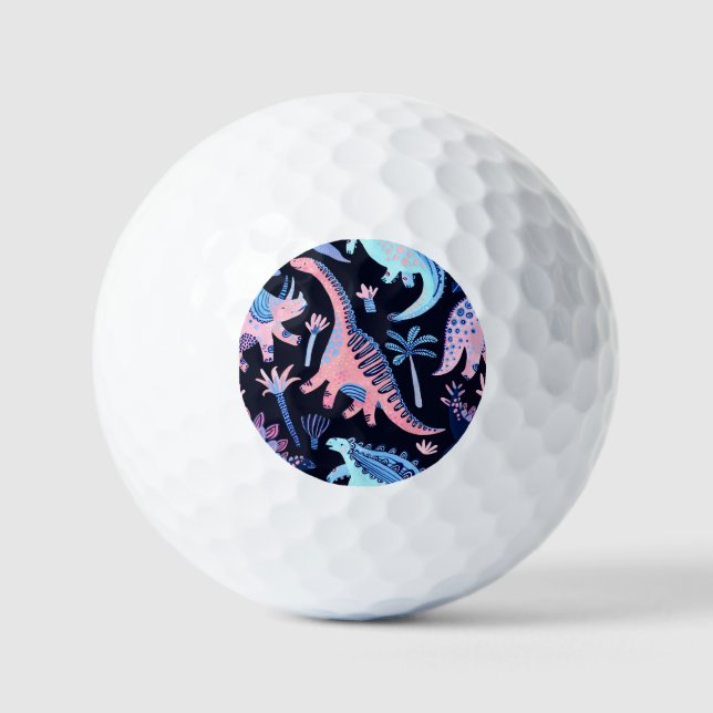 Pelotas De Golf Patrón de dinosaurios personalizados. (Anverso)