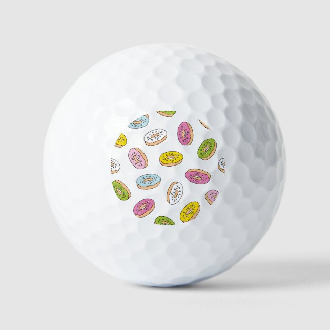 Pelotas De Golf Patrón de donuts Doodle, diseño sin fisuras. (Anverso)