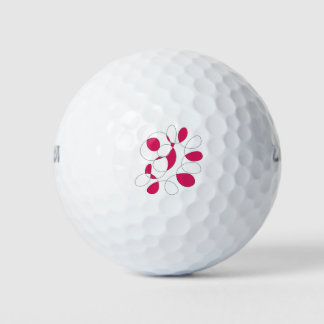 Pelotas De Golf Patrón de doodle rojo