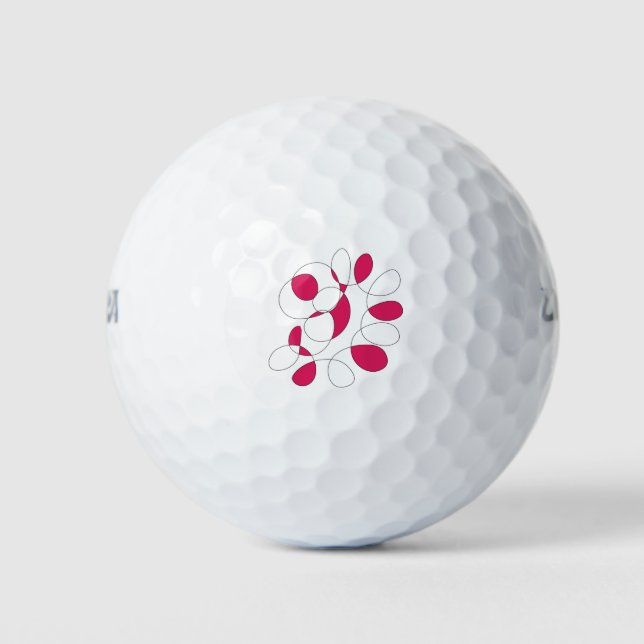 Pelotas De Golf Patrón de doodle rojo (Anverso)
