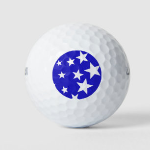 Pelotas De Golf Patrón de estrella blanca sobre fondo azul