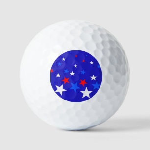 Pelotas De Golf Patrón de estrellas azul, rojo y blanco